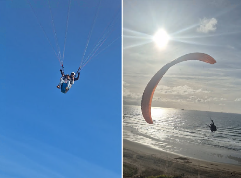 Ernesto en vuelo biplaza sobre la costa de Bizkaia