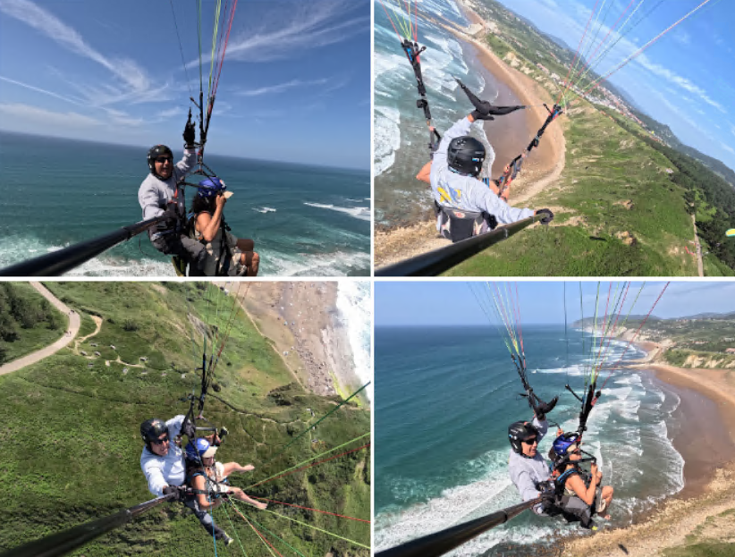 Frecia María volando sobre los acantilados de Sopelana