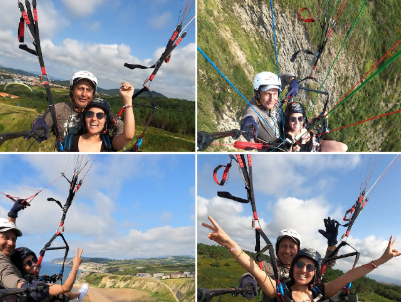 Karolay Rojas disfrutando del vuelo en parapente